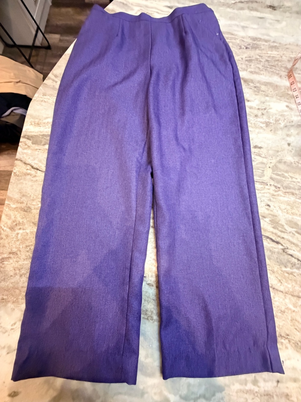 Alfred Dunner Pants Womens 16W Purple Pull On Elastic Waist Textured Knit